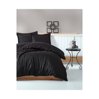 Хлопковый Комплект постельного белья Elegante в полоску, черный