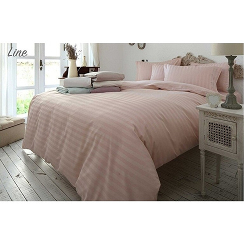 Ozdi̇Lek Комплект постельного белья из атласа в двойную полоску, розовый