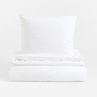 Комплект односпального постельного белья H&M Home Linen-blend, белый