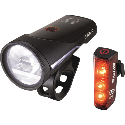Велосипедный фонарь Sigma Sport Aura 100 USB Blaze Link, черный/красный