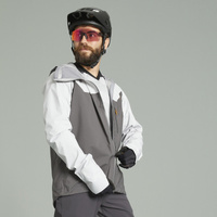 Куртка для горного велоспорта водонепроницаемая мужская сине-серая ALL MOUNTAIN Rockrider