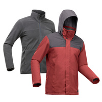Куртка Forclaz Travel 100 0°c 3 в 1 водонепроницаемая мужская, серый/красный