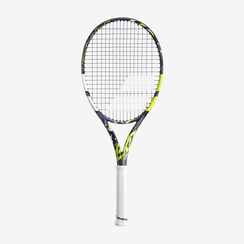 Ракетка теннисная взрослая Baboloat - Pure Aero Lite Grey/Yellow 270 г BABOLAT, темно-серый/неоново-желтый/белый