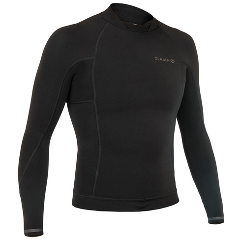 Неопреновая рубашка с длинным рукавом для серфинга мужская 1,5 мм 900 черная OLAIAN, черный