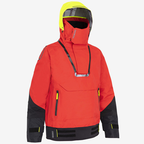 Куртка парусная женская/мужская Offshore 900 водонепроницаемая красная TRIBORD, огненно-красный