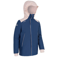 Парусная куртка детская 100 зимняя теплая непромокаемая синяя/хаки TRIBORD, черно-синий/зеленый