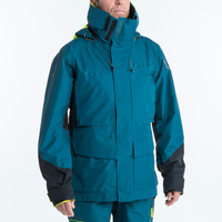 Парусная куртка мужская Offshore 900 водонепроницаемая бензиновая TRIBORD, темный бензин/неоново-желтый