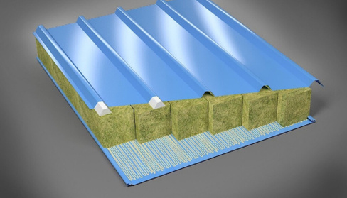Сэндвич панель стеновая, s= 80 мм, с полиэстровым покрытием, Наполнитель: минеральная вата