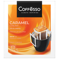 Кофе в дрип-пакетах COFFESSO "Caramel Cream" 5 порций по 10 г, ш/к 08286, 102540