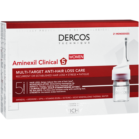 Vichy Dercos Aminexil Clinical 5 средство против выпадения волос в ампулах, 21 х 6 мл/1 упаковка