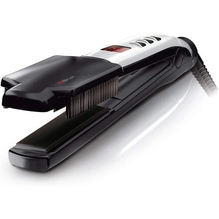 Профессиональный выпрямитель для волос SwissX Super Brush & Shine с генератором ионов и цифровым дисплеем — черный, Vale
