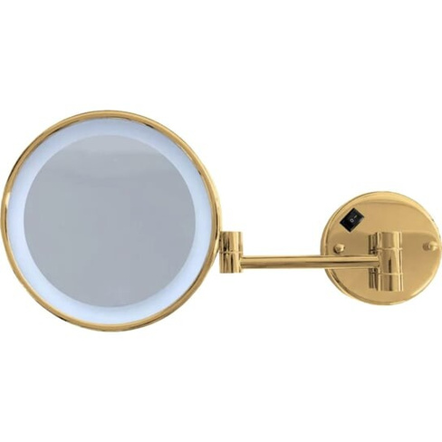 Настенное косметическое зеркало круглое со светодиодной подсветкой, золото 22.00730-G Stella, золотой