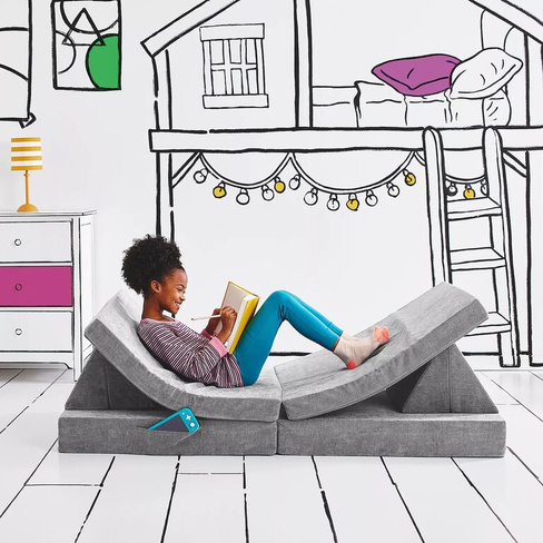 Складной трансформируемый игровой диван для детей и малышей Yourigami YOURIGAMI PLAY SOFA, серый
