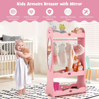 Детский притворный шкаф для костюмов с зеркальным розовым цветом Slickblue