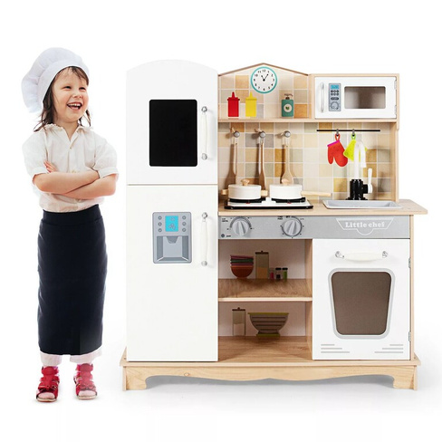Деревянный детский игровой набор для притворства, кухонный игровой набор, игрушка для приготовления пищи, посуда и звук