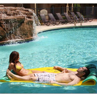Плавающий пенопластовый коврик для отдыха у бассейна Aqua Lily Pad Tadpole для двух взрослых, зеленый/желтый Aqua Lily P